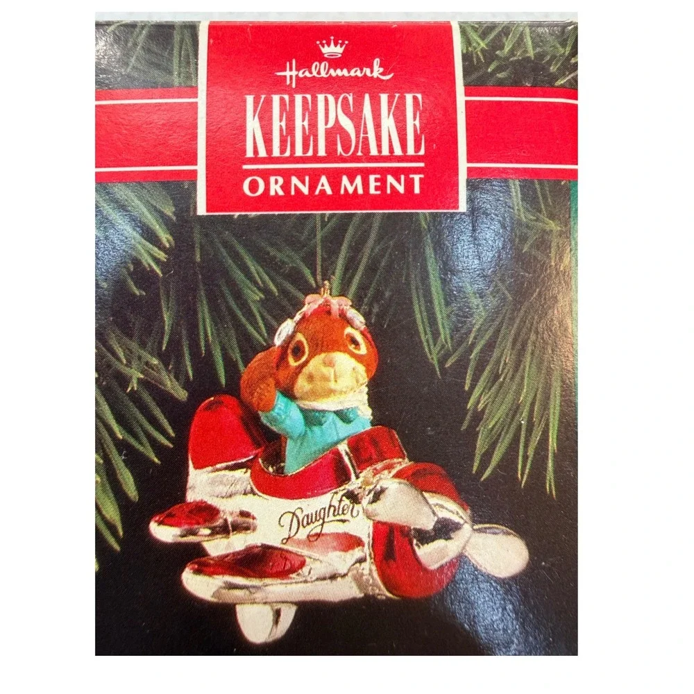 Hallmark Keepsake Ornament 1992 Daughter Bunny Rabbit Airplane Pilot QX503-1